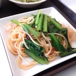 ランチ寿 - 小松菜とエビのペペロンチーニ