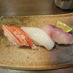 Koibumi Sushi - カニ・イカ、お好みでスダチ(2019年3月)