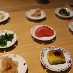 厨翠山   - ご飯のお供♡
      
      ちりめん山椒、あわふ、切干松前、チーズかつお、茎若芽、うの花、鮫軟骨、高菜、たらこ