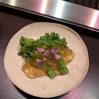 USHIGORO S. GINZA - 菜の花のお浸し(牛コンソメジュレかけ)