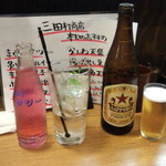 饂飩酒場 三田村商店 - 瓶ビール（600円）＋バイスサワー(400円）