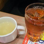 ガスト - 韓国風玉子スープ＆ウーロン茶