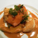ビストロ ダイア - 201111　ランチBコース　ミューキュイサーモン（ミディアムレア）甲殻類のアメリケーヌソース