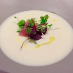 Le Monde Gourmand - Entrée1~新玉ねぎと里芋のスープ