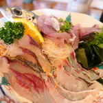 刺身盛り合わせ（鯛、ぼら、アジ）