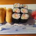 Sendou Zushi - 寿司定食  いなり、細巻き サイド