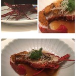 海鮮名菜　香宮 - 厳選海鮮の香港風香り蒸し。
      活き伊勢海老を見せてくれた後、雲丹や葱と香り蒸しにして供されました