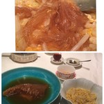 海鮮名菜　香宮 - 気仙沼産青鮫の尾ビレ姿煮込みを炒飯に掛けて頂きました。