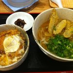 もちもち麺工房松 - ミニかつ丼セット＋ごぼう天
