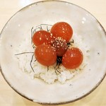 焼鳥 谷口 - 金柑醤油漬け 卵かけご飯　　