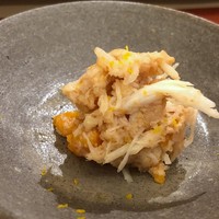 鮨 そえ島 - ◆渡り蟹と余市の鮟肝・・余市の鮟肝は高級品の上に手に入りずらいと聞いていますが、それを惜しげもなく出されるのは 流石。蟹も甘いこと。