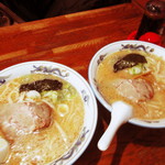 味の華龍 - ２人の味噌ラーメン　８００円（税込）【２０１９年３月】