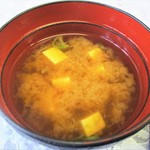 料理旅館 かとう - とう吉弁当 900円（税込）の 味噌汁。　　　　　2019.03.02