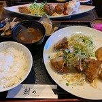 創め - 唐揚げ定食　ザクザク衣うまい♪酸味の効いたソースが食欲をUPさせてくれます↑↑　2019/03/02