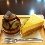 Patisserie Un樹 - 渋皮和栗のタルト＆カマンベールチーズとかぼちゃのクラフティ