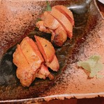 比内地鶏本格焼酎 海舟 - 比内地鶏レバタタキ  一人前290円