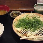 街かど屋 - ねぎまみれﾐﾝﾁｶﾂ定食