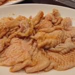 Yakiniku Reimen Yamanakaya - 鶏皮タレ。ほかに塩味が選択できます。