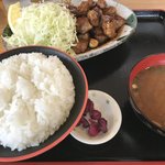来来憲 本店 - 角切りとんてきランチ定食　￥1100 角切りランチ肉増量　￥200