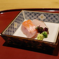かまくら和久 - お造り：鰆のタタキ、金目鯛