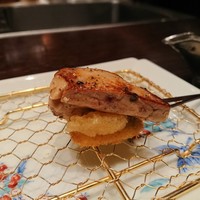 北新地　串かつ凡 - ズッキーニとフォアグラ