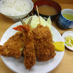 とんかつ山家 - ミックス定食…850円