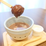 ボンヌ カフェ - ホットスティクチョコレート 食べ方③