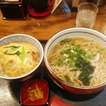 そば家 一創庵 - カツ丼とそばのセット（かけそば大盛り、ごはん大盛り）