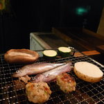 炉ばた雷橋 - 生ししゃも、つくね