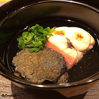 丸新 - 鮑ととら河豚の白子の椀物
