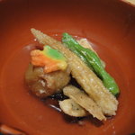 八かく庵 - 自家製厚揚げと季節野菜の揚げだし