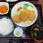 三好家 - 魚ふらい定食 野菜盛り 720円（税込）。　　　　　2019.03.07