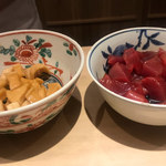 富小路 やま岸 - 大根漬け、マグロ漬け