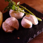 Smoked mozzarella cheese pickled in ponzu sauce