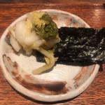 鳥茂 - 白菜古漬けと海苔