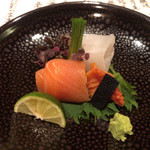 日本料理 たかむら - 向付。ルイベ美味しい。赤貝と旨い！