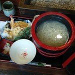 そば処　妙高 - 天付釜揚げうどん梅(1400円)