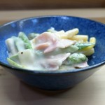 家庭料理 小川 - アスパラベーコン ホワイトソースマカロニ