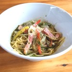 ダイニング カフェ シチホウ - 指宿産バジルのパスタ(880円）