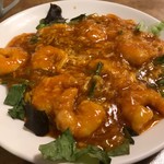 南海飯店 - 海老のチリソース①