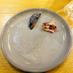 小泉料理店 - ごぼうレバー、フランボワーズ風味大根ホタルイカ