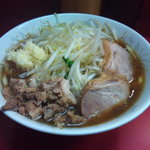 ラーメン二郎 上野毛店 - 小ラーメン/麺固め・少なめ・油少なめ/ニンニク