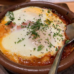 魚民 - モッツァレラチーズのイタリアベーコンエッグ