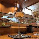 小判寿司 - 鍋島 純米大吟醸 短稈渡船とChampagne