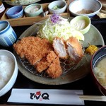 とんかつ とんQ - やまと豚ロース&ぶりかつ定食2041円(税込)やまと豚ロースウメー｡:+((*´艸`))+:｡