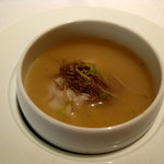 カセント - 海老芋ニョッキ、ラビオリ、ひよこ豆のスープ