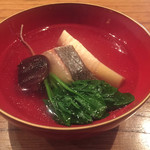 魚菜料理 縄屋 - 口吸：桜鱒、筍、ほうれん草、天然椎茸 2