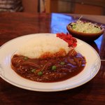 洋食みずの - ハヤシライス（850円）とサービスの生野菜