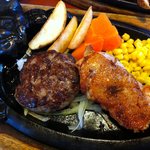 ブロンコビリー - レディースランチのハンバーグとチキン（メインは3種類から選べます）