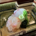 松川 - 鯛　伊勢海老昆布〆